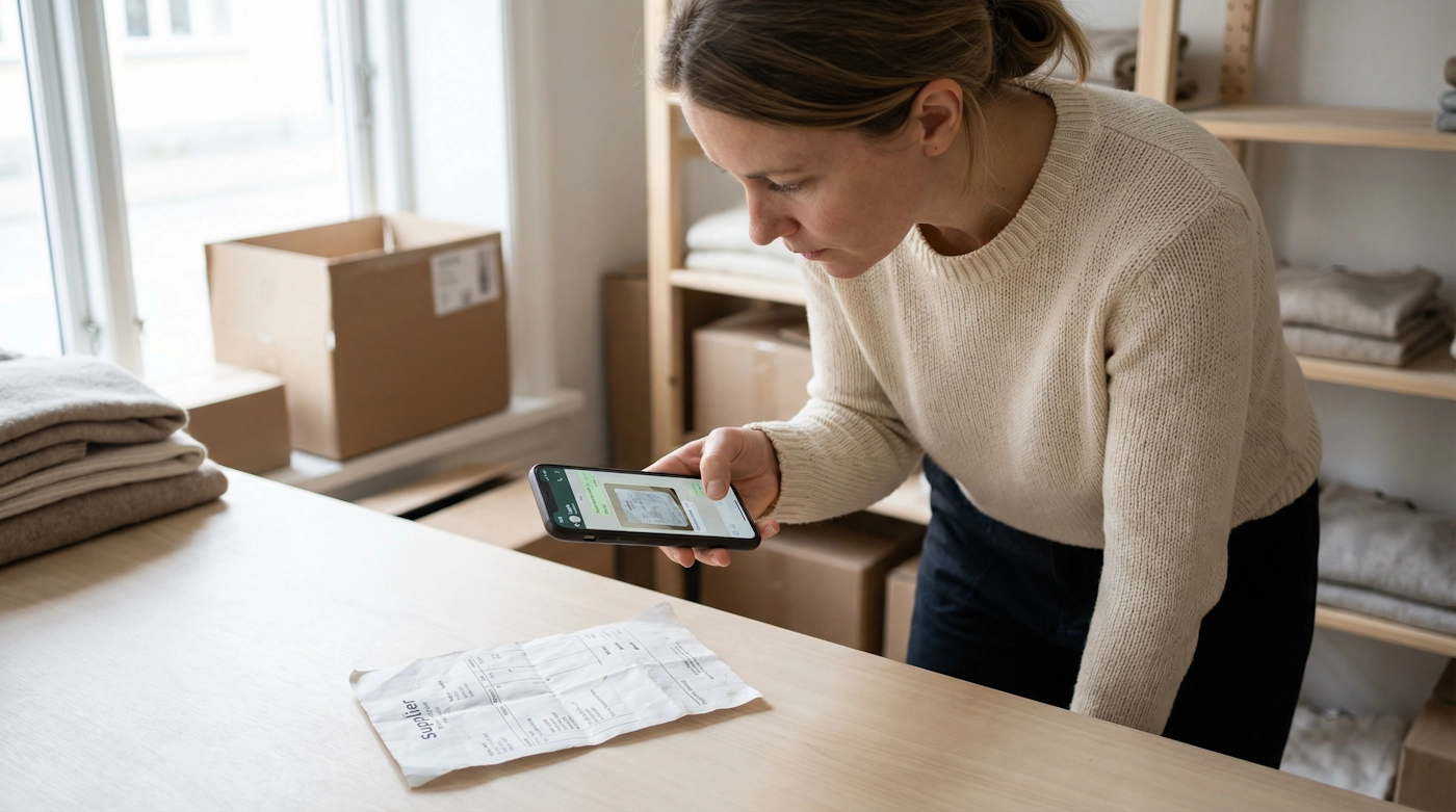 AI receipt scanning via WhatsApp